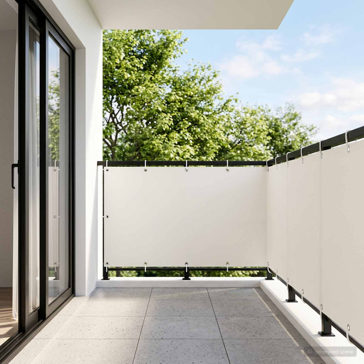 Balkon Privacy Scherm 1,2 x 25 m Stof met PU-coating Wit is nu te koop bij PeponiXL, paradijselijk wonen!