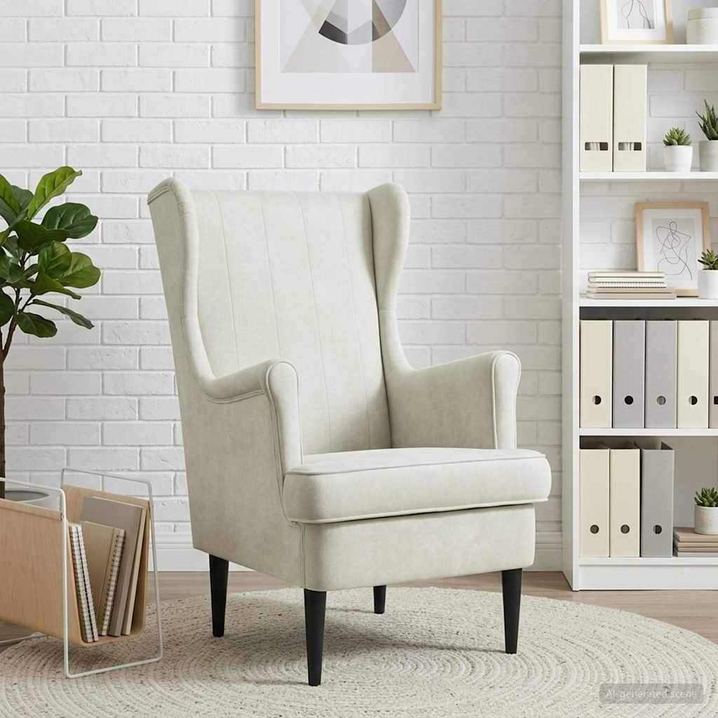 Fauteuil Crème Fluweel is nu te koop bij PeponiXL, paradijselijk wonen!