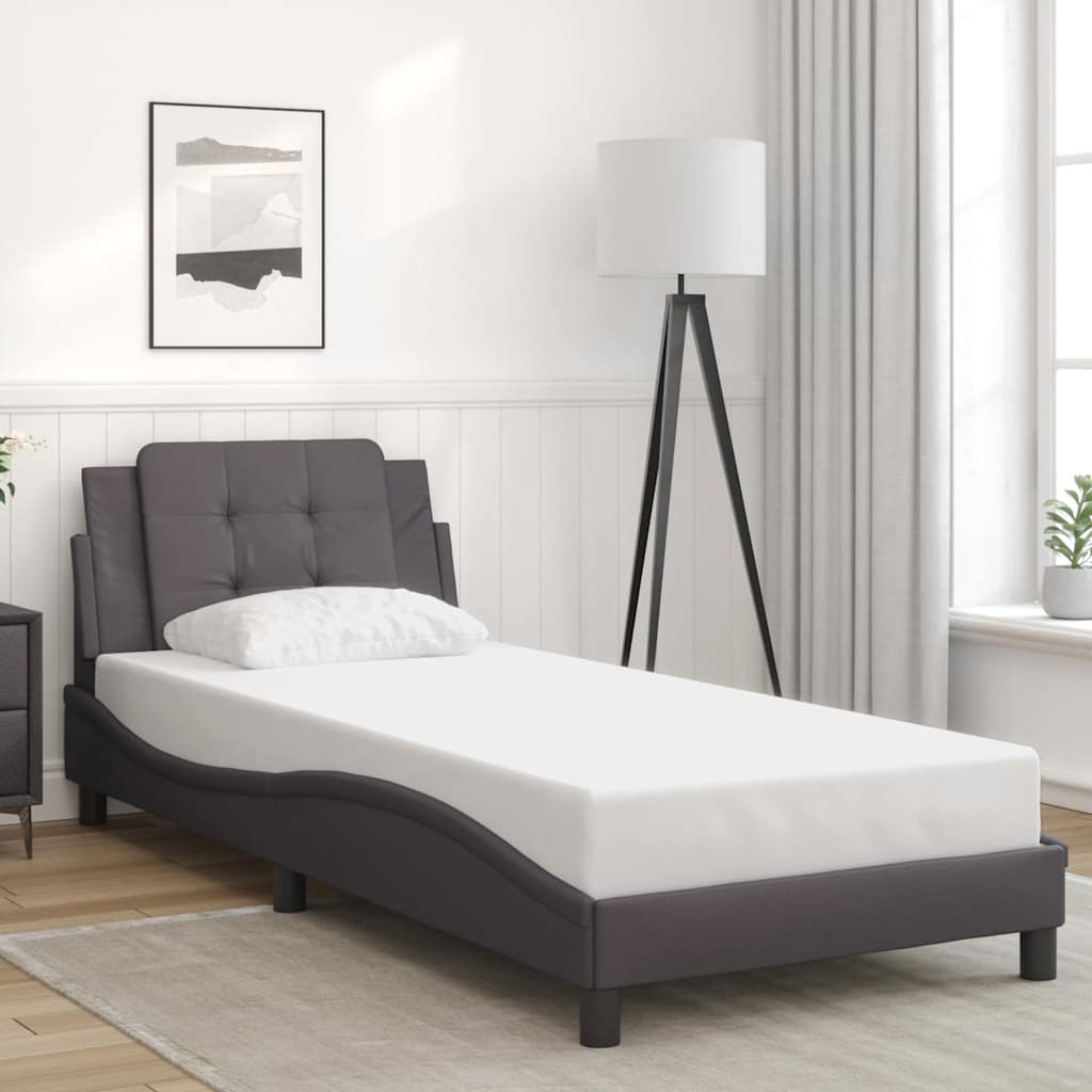 Bedframe zonder matras "Zadar" kunstleer grijs 90x200 cm is nu te koop bij PeponiXL, paradijselijk wonen!