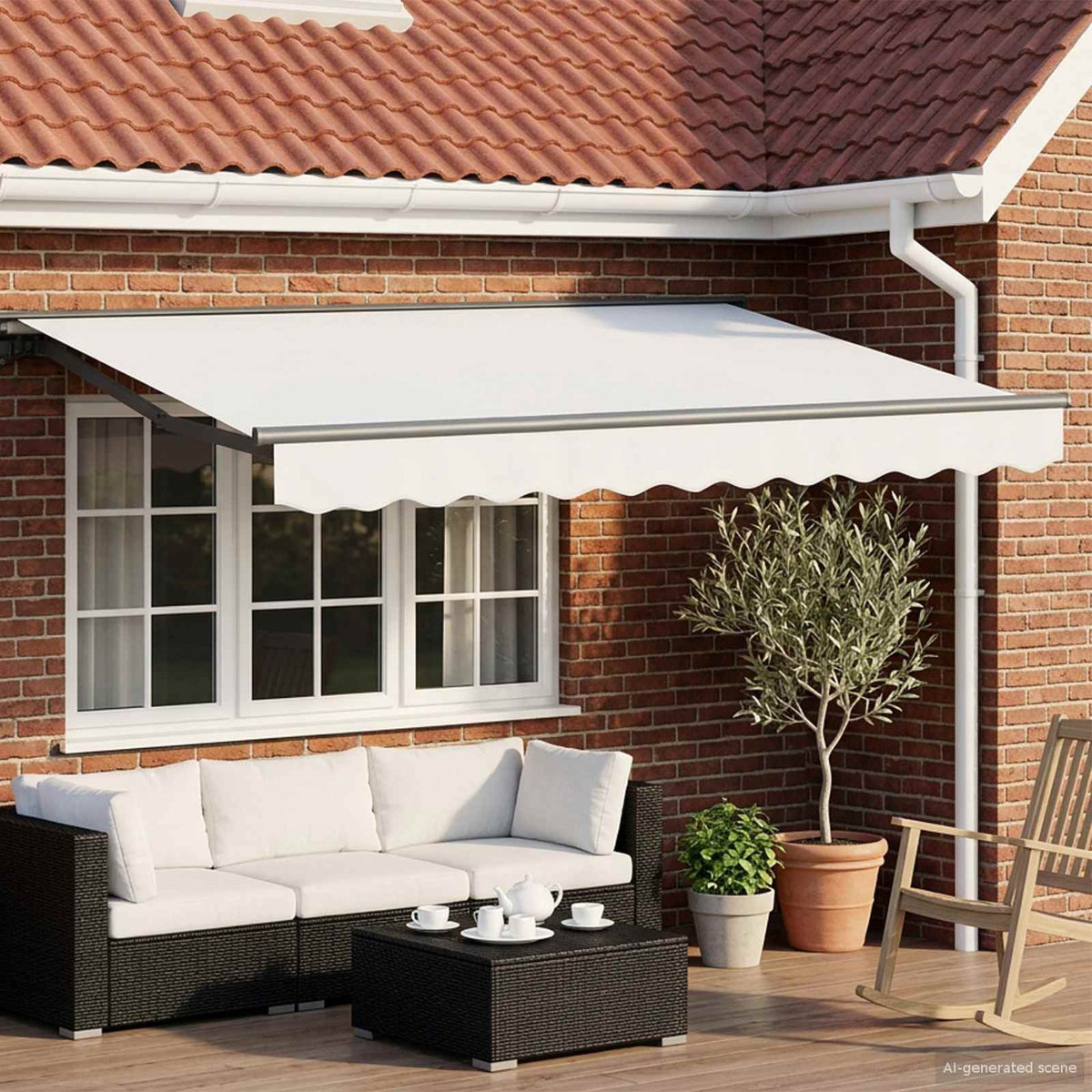 Elektrisch Uittrekbaar Zonnescherm Wit 3,5 x 2 m is nu te koop bij PeponiXL, paradijselijk wonen!