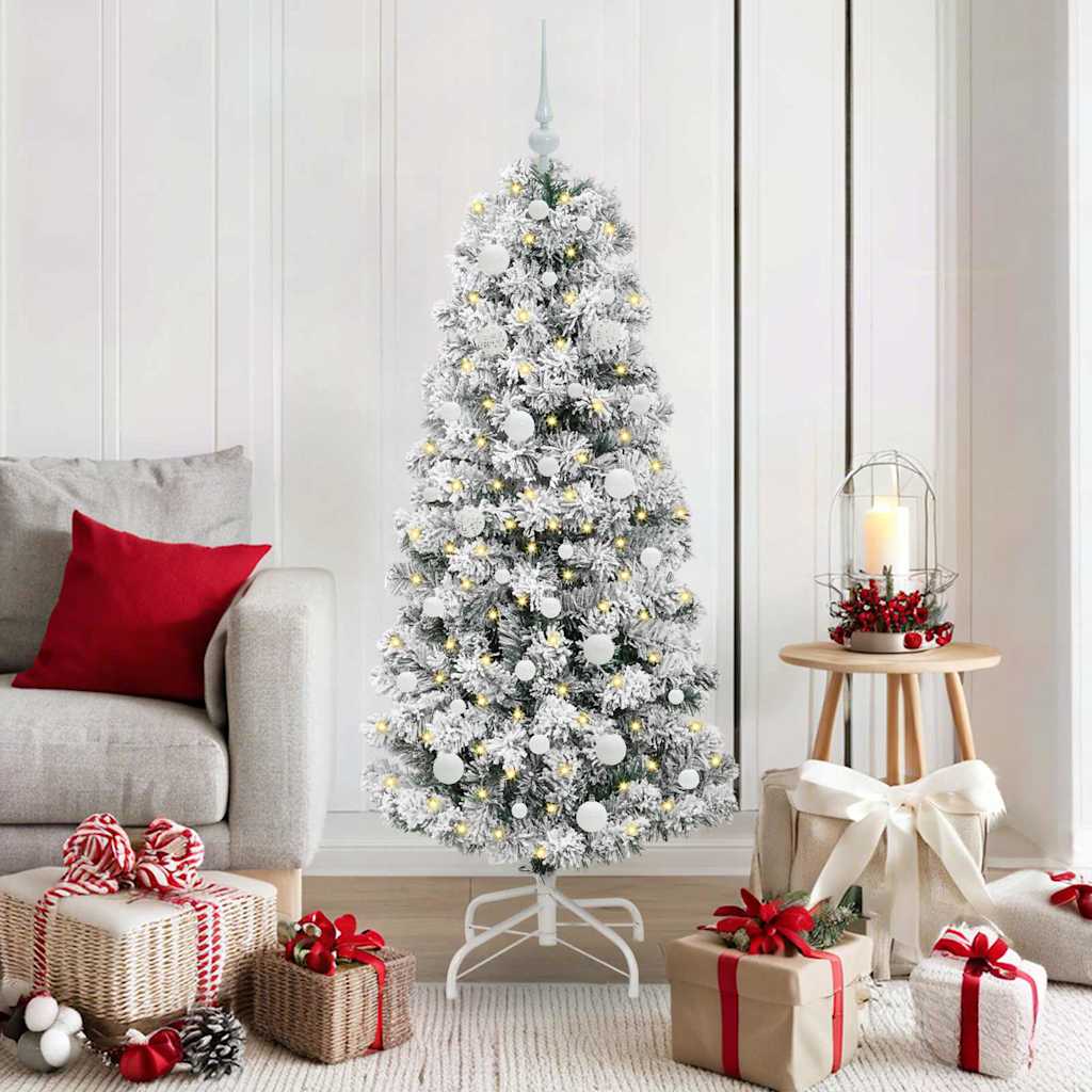 Kunstmatige Inklapbare Kerstboom Groen en Wit 150 cm is nu te koop bij PeponiXL, paradijselijk wonen!