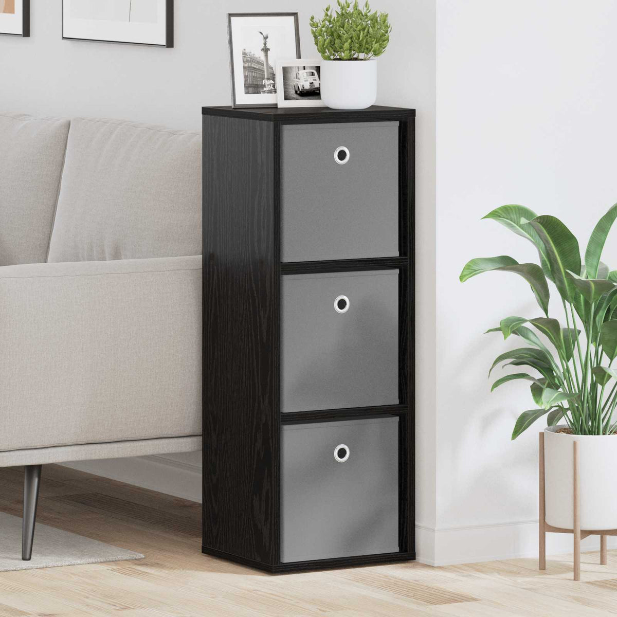 Dressoir met lade Zwart Eiken 30,5 x 27 x 84,5 cm is nu te koop bij PeponiXL, paradijselijk wonen!