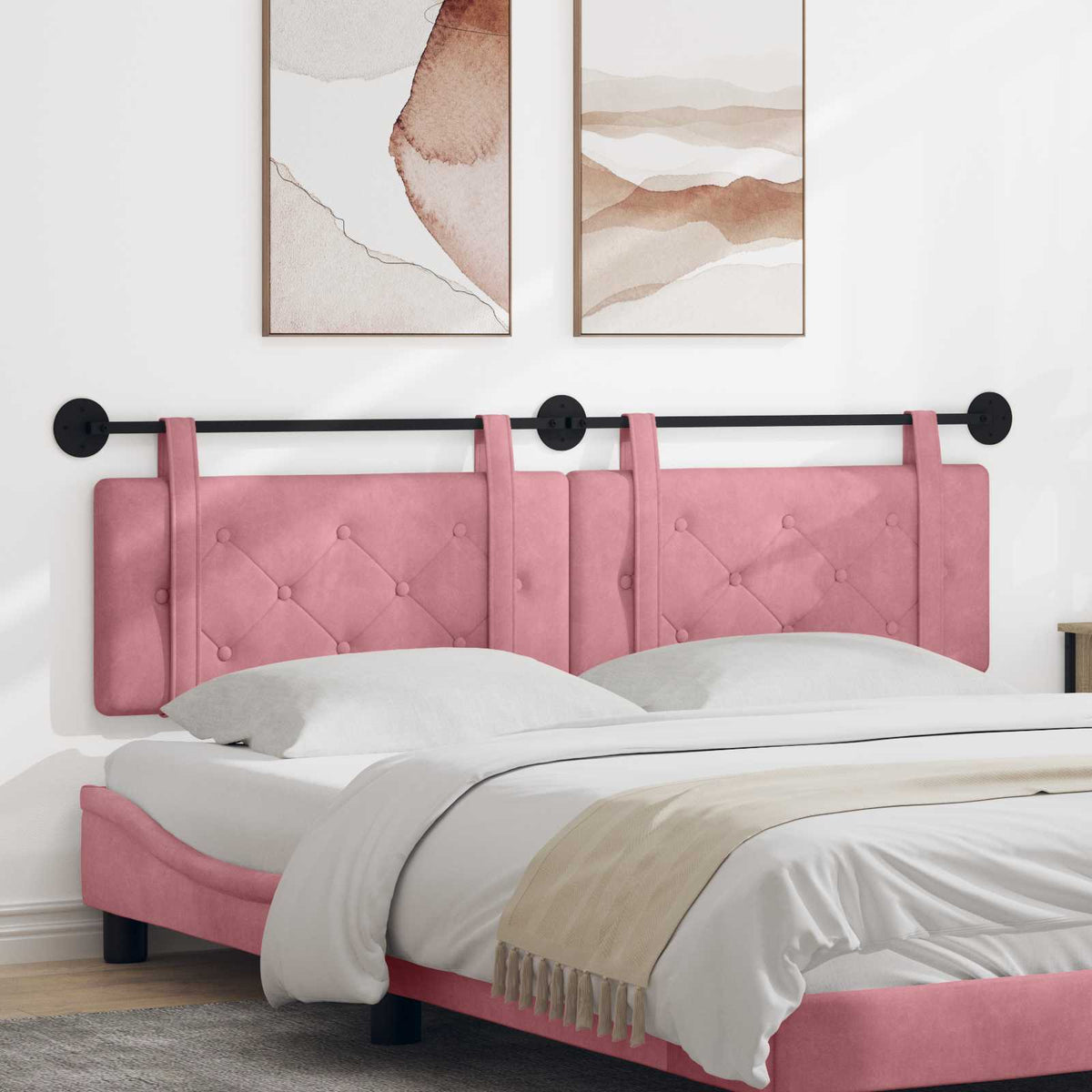 Hangend hoofdbord Roze Fluweel is nu te koop bij PeponiXL, paradijselijk wonen!