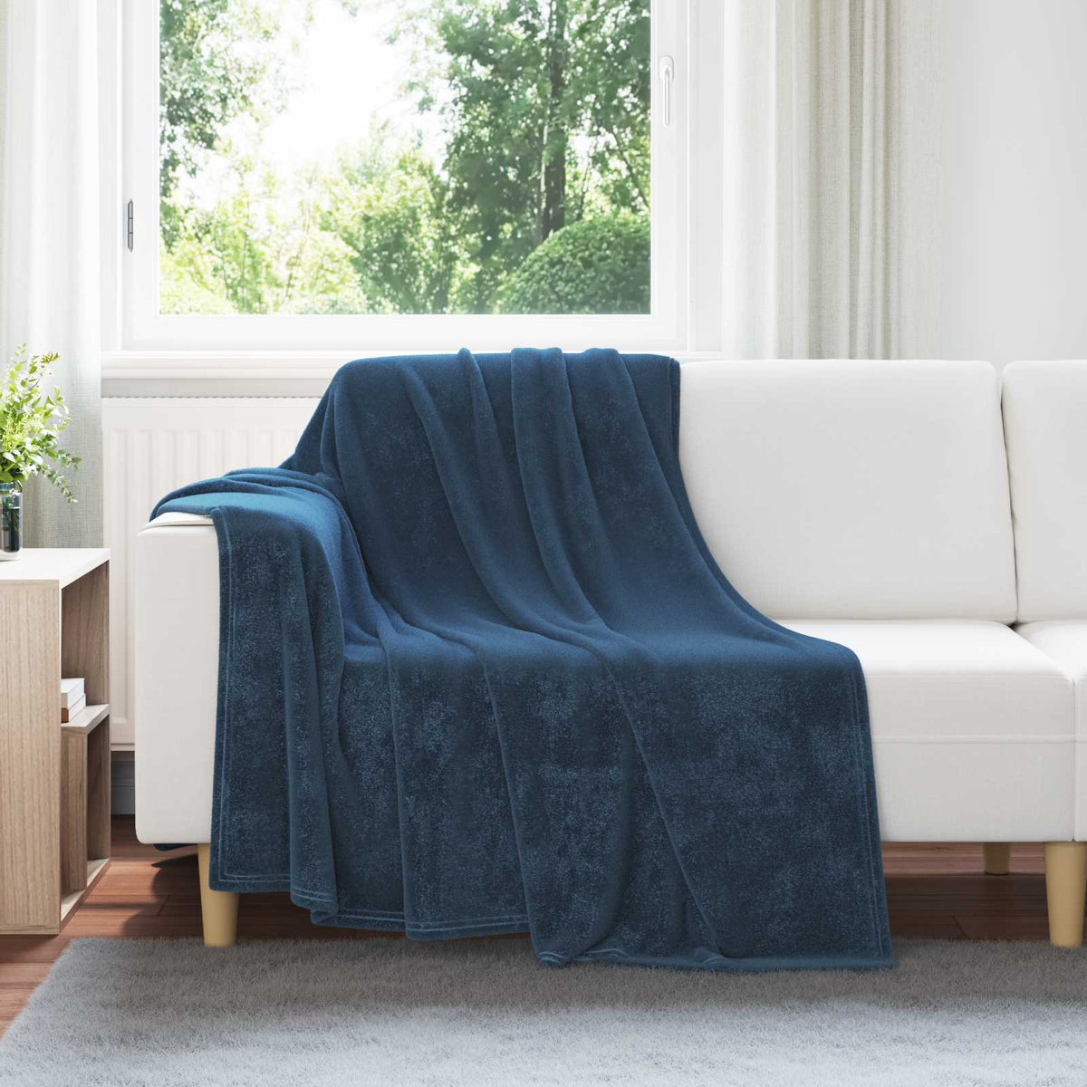 Gooi Deken Marineblauw 150 x 200 cm Fleece is nu te koop bij PeponiXL, paradijselijk wonen!