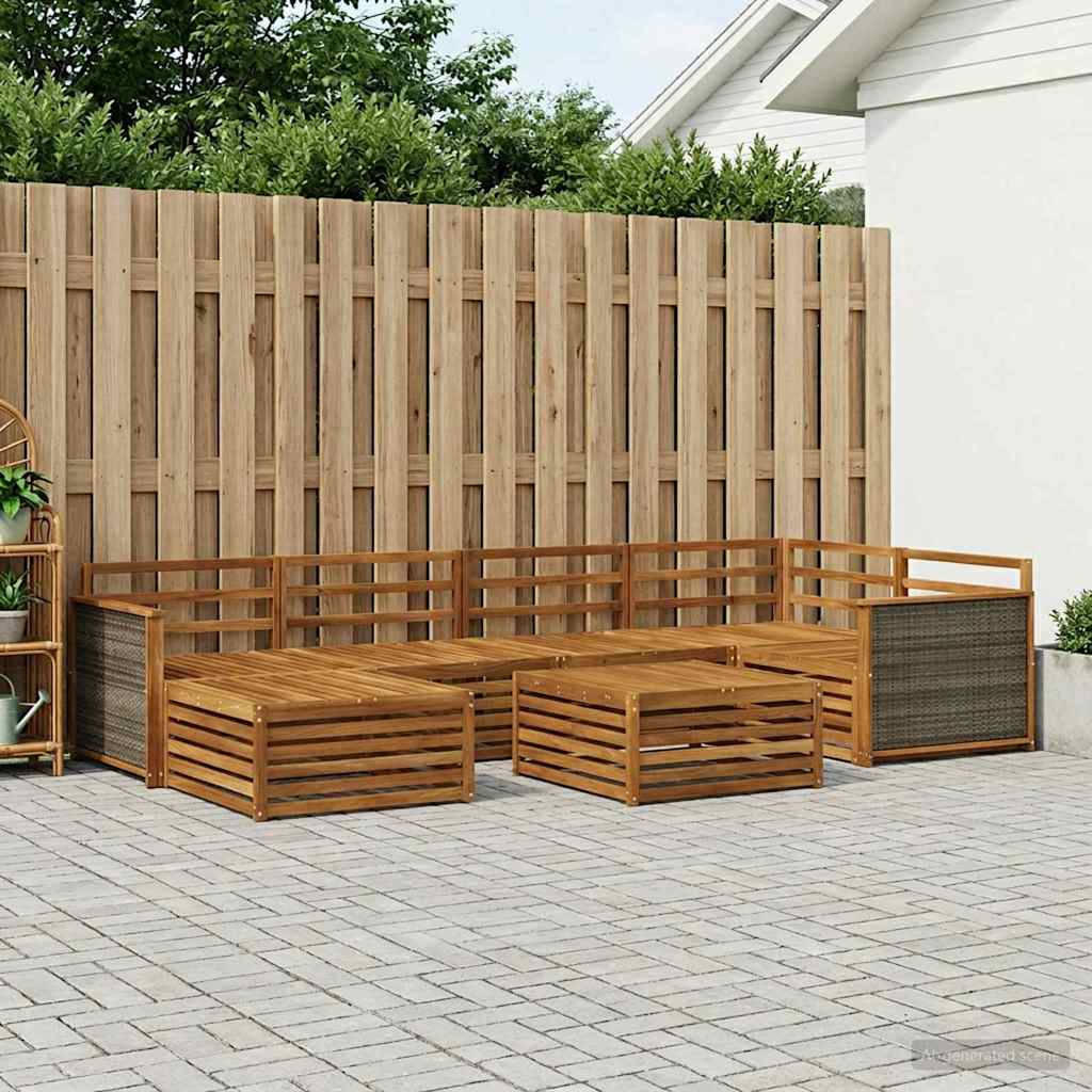 Buiten bankenset 7 pcs Naturel is nu te koop bij PeponiXL, paradijselijk wonen!