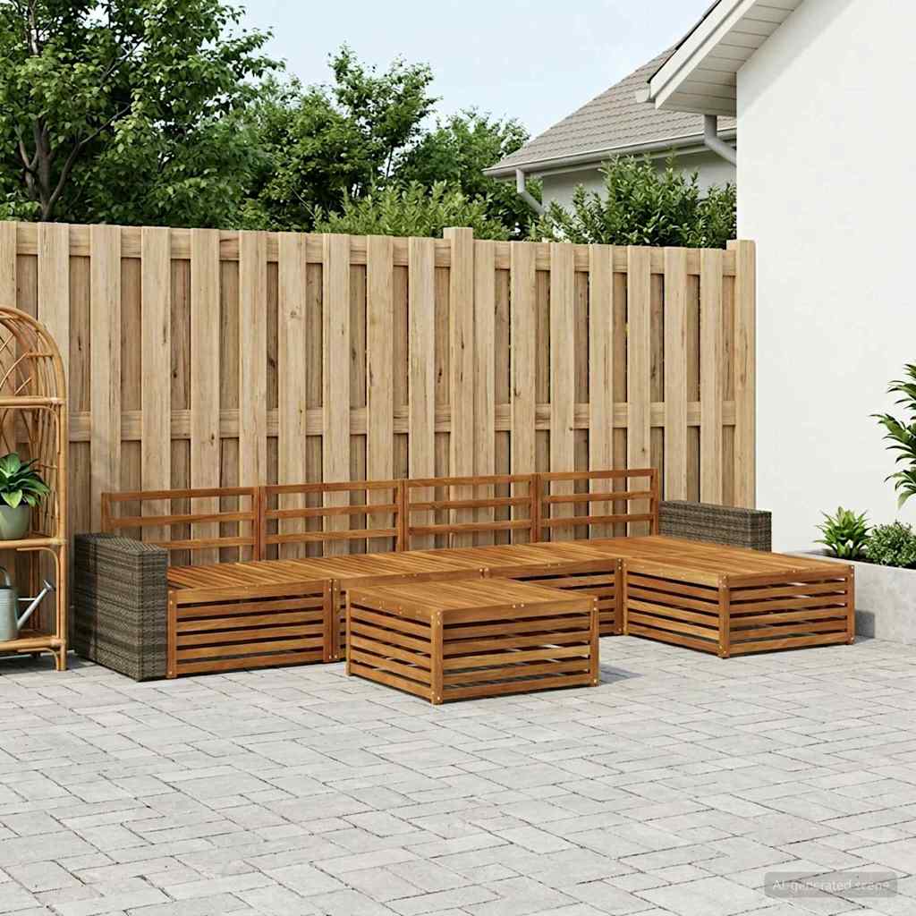 Buiten bankenset 6 pcs Naturel 79 x 79 x 37 cm is nu te koop bij PeponiXL, paradijselijk wonen!