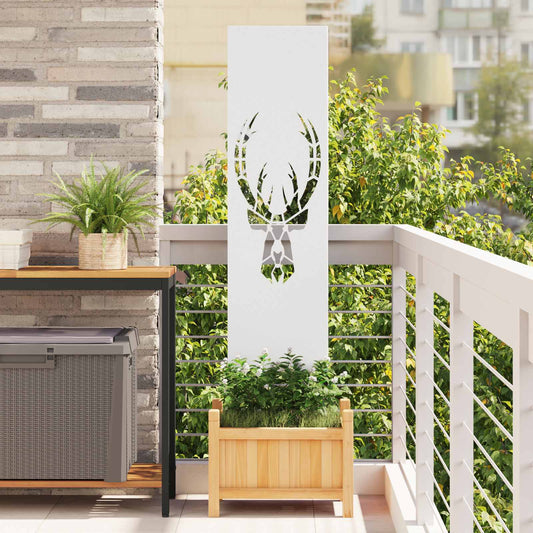 Tuin Privacy Screen Wit 32 x 140 cm Koudgewalst staal is nu te koop bij PeponiXL, paradijselijk wonen!