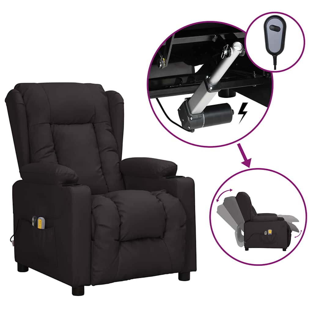 Massagestoel elektrisch kunstleer zwart is nu te koop bij PeponiXL, paradijselijk wonen!