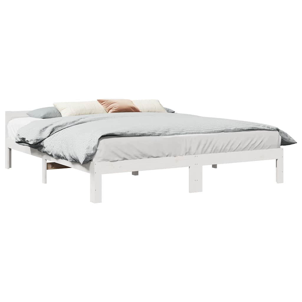 Bedframe zonder matras massief grenenhout wit 180x200 cm is nu te koop bij PeponiXL, paradijselijk wonen!
