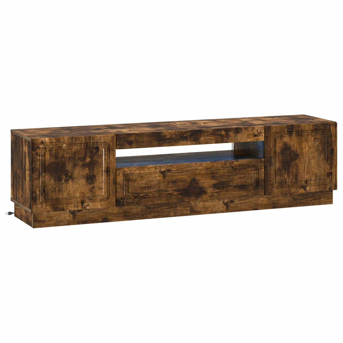 LED tv-meubel Gerookt eiken Bewerkt hout is nu te koop bij PeponiXL, paradijselijk wonen!