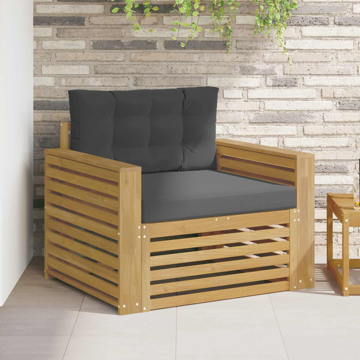 Tuinbank Polyester Wit en antracietkleurig is nu te koop bij PeponiXL, paradijselijk wonen!