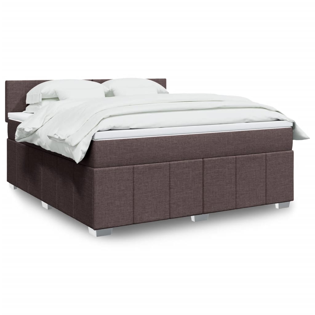 Boxspring met matras stof donkerbruin 180x200 cm is nu te koop bij PeponiXL, paradijselijk wonen!