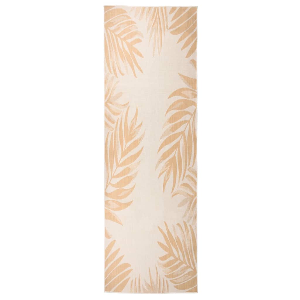 Buitenkleed met bladpatroon platgeweven 80x250 cm is nu te koop bij PeponiXL, paradijselijk wonen!