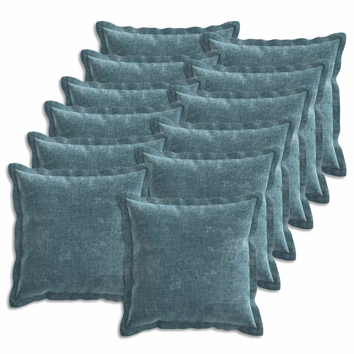 Kussensloop 12 st HOUTEN Blauw 40 x 40 cm Chenille Stof is nu te koop bij PeponiXL, paradijselijk wonen!