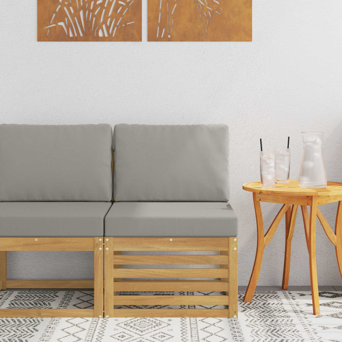 Buiten Midden Sofa Massief Acaciahout Wit is nu te koop bij PeponiXL, paradijselijk wonen!