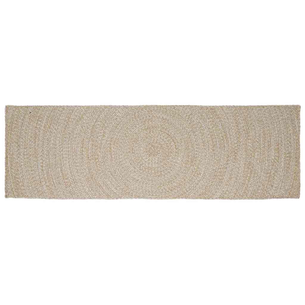 Vloerkleden Rechthoekig Natuurlijk en Wit 80 x 200 cm Jute is nu te koop bij PeponiXL, paradijselijk wonen!