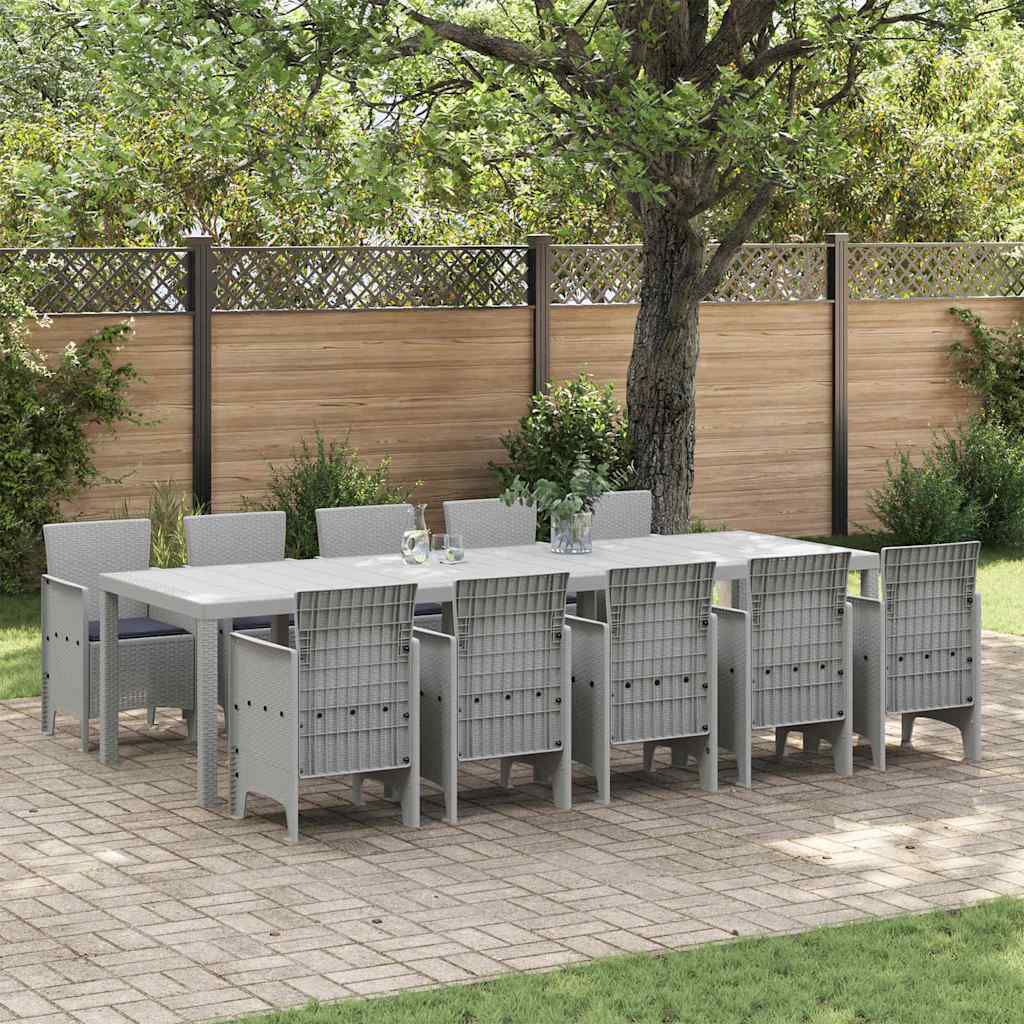 Tuin Eetset 11 st Lichtgrijs en Antraciet is nu te koop bij PeponiXL, paradijselijk wonen!