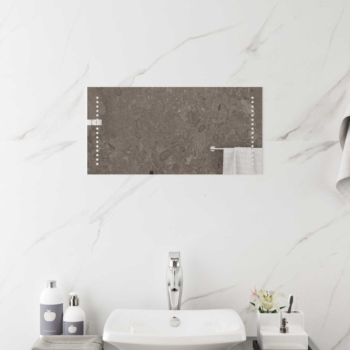 LED Badkamer Spiegel Doorzichtig 60 x 30 cm gehard glas is nu te koop bij PeponiXL, paradijselijk wonen!