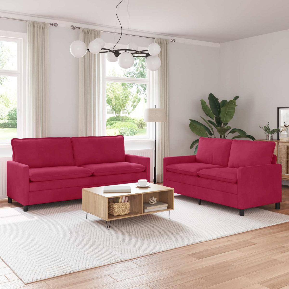 Bankstel 2 pcs Wijnrood Fluweel is nu te koop bij PeponiXL, paradijselijk wonen!