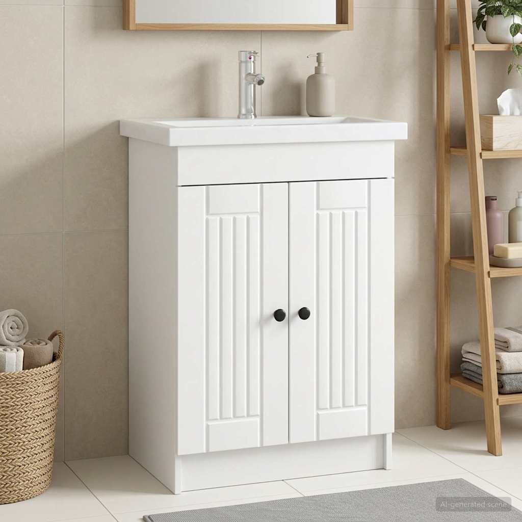 Badkamer onder wastafel kast Wit 78,5 x 37,5 x 81 cm is nu te koop bij PeponiXL, paradijselijk wonen!