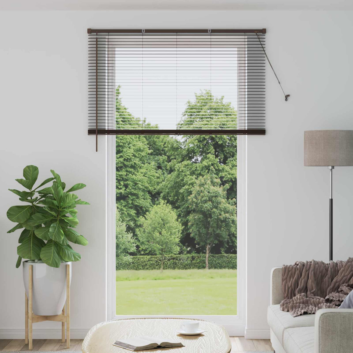 Venetiaanse Blind Donkerbruin met Patroon 213 x 160 cm PVC is nu te koop bij PeponiXL, paradijselijk wonen!