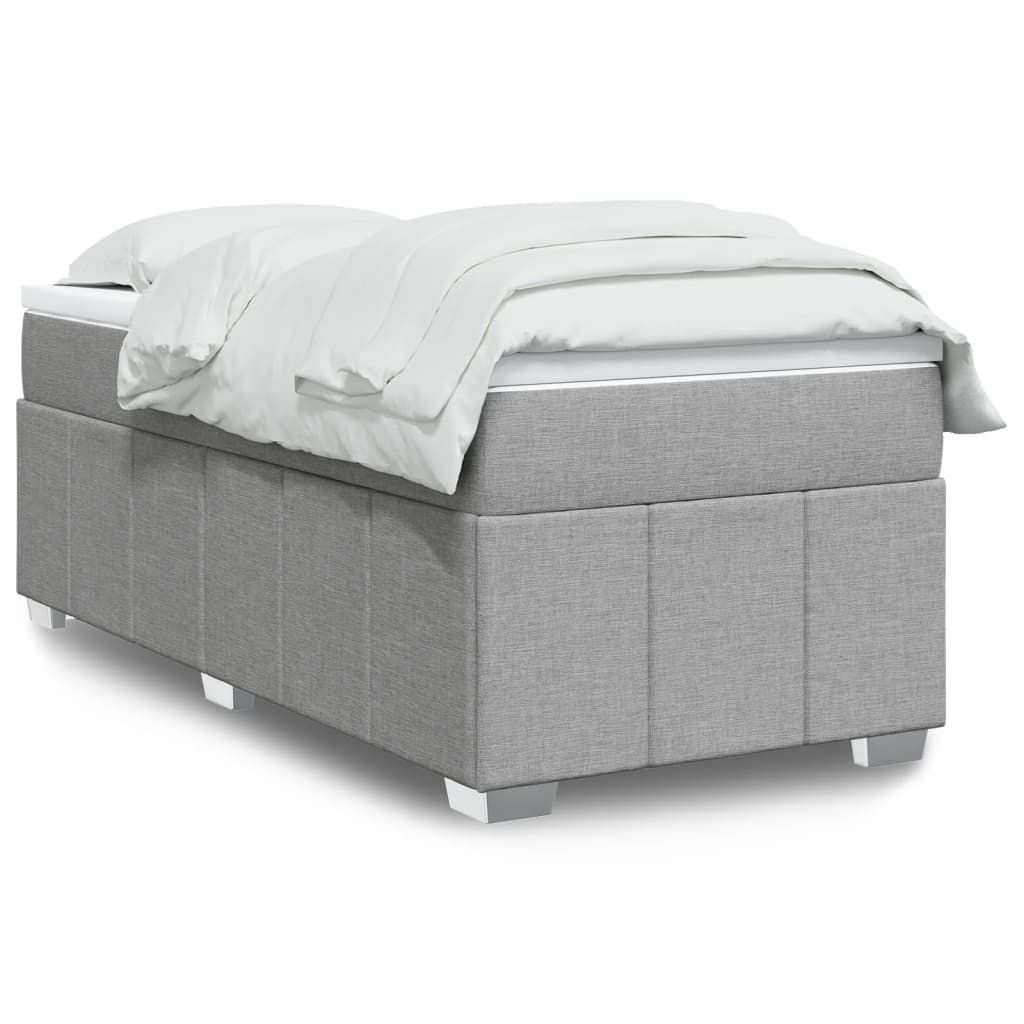 Boxspring met matras stof lichtgrijs 80x200 cm is nu te koop bij PeponiXL, paradijselijk wonen!