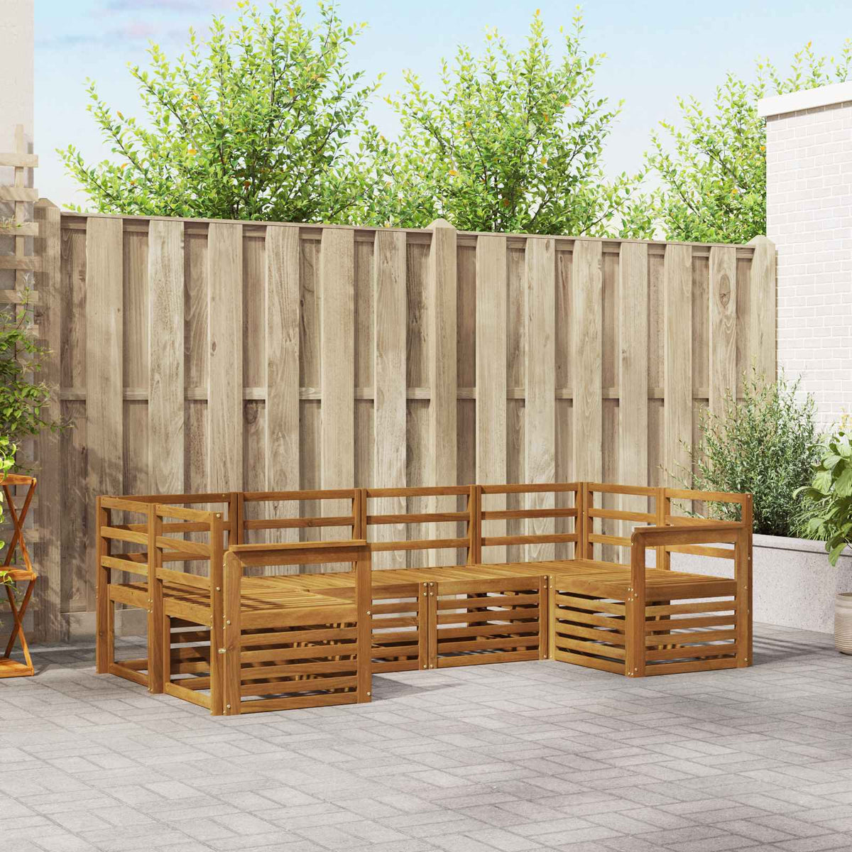 Hoekbank Set 6 pcs Naturel is nu te koop bij PeponiXL, paradijselijk wonen!