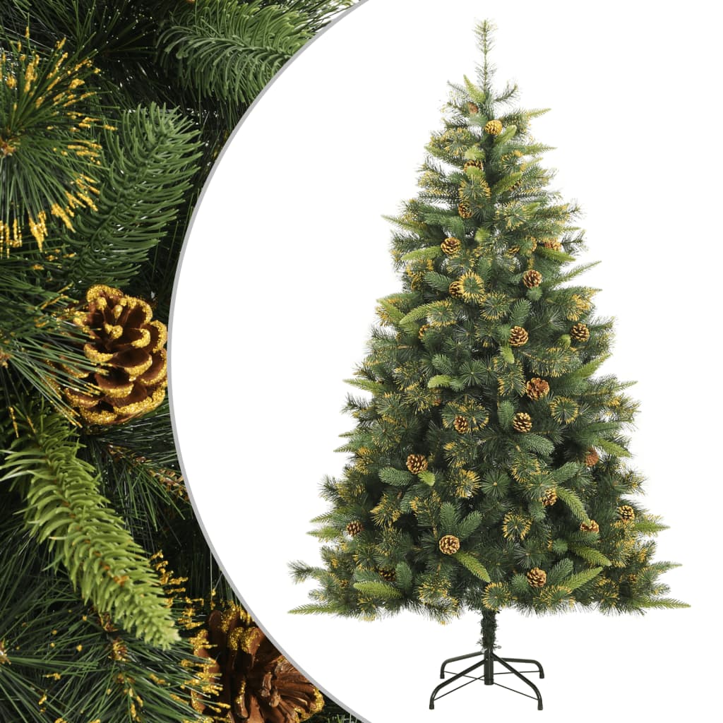 Kunstkerstboom met scharnieren en dennenappels 210 cm is nu te koop bij PeponiXL, paradijselijk wonen!