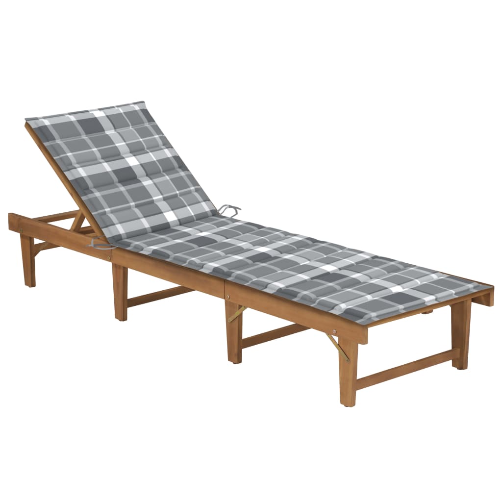 Ligbed inklapbaar met kussen massief acaciahout is nu te koop bij PeponiXL, paradijselijk wonen!
