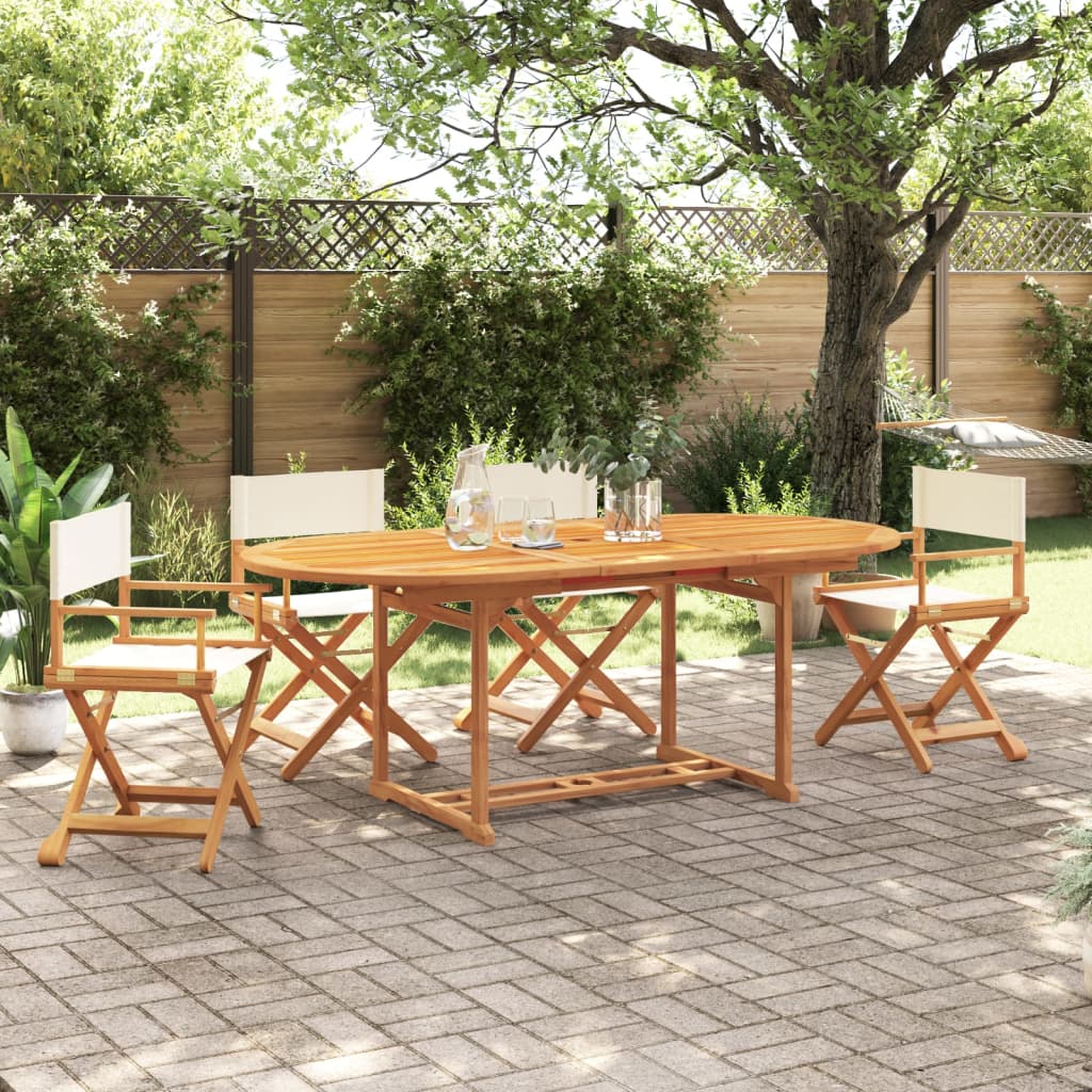 Tuinstoelen 4 st inklapbaar stof crèmewit is nu te koop bij PeponiXL, paradijselijk wonen!