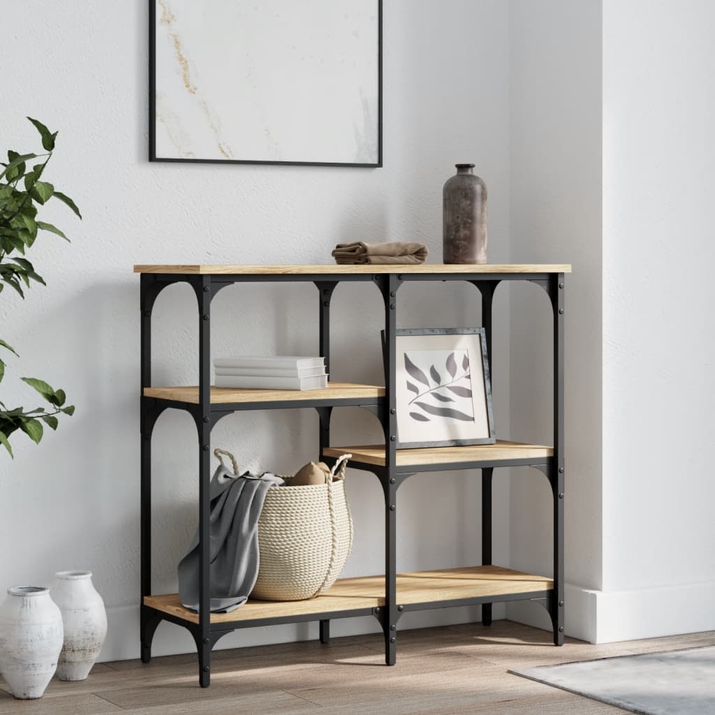 Consoletafel Sonoma Eiken 80x29x75 cm Bewerkt Hout is nu te koop bij PeponiXL, paradijselijk wonen!