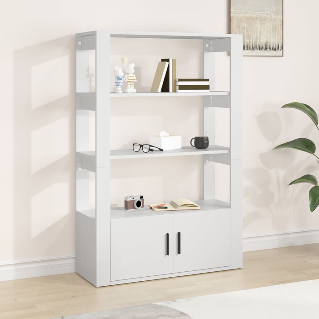 Dressoir 80x30x119,5 cm bewerkt hout wit is nu te koop bij PeponiXL, paradijselijk wonen!