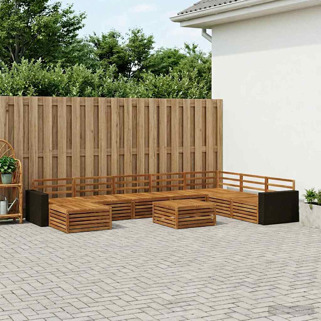 Buiten bankenset 9 pcs Naturel Massief Acaciahout is nu te koop bij PeponiXL, paradijselijk wonen!