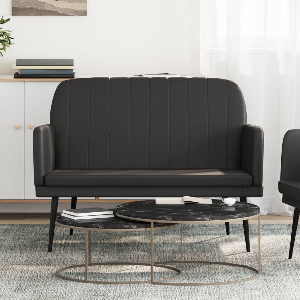 Bankje 107x80x81 cm kunstleer zwart is nu te koop bij PeponiXL, paradijselijk wonen!