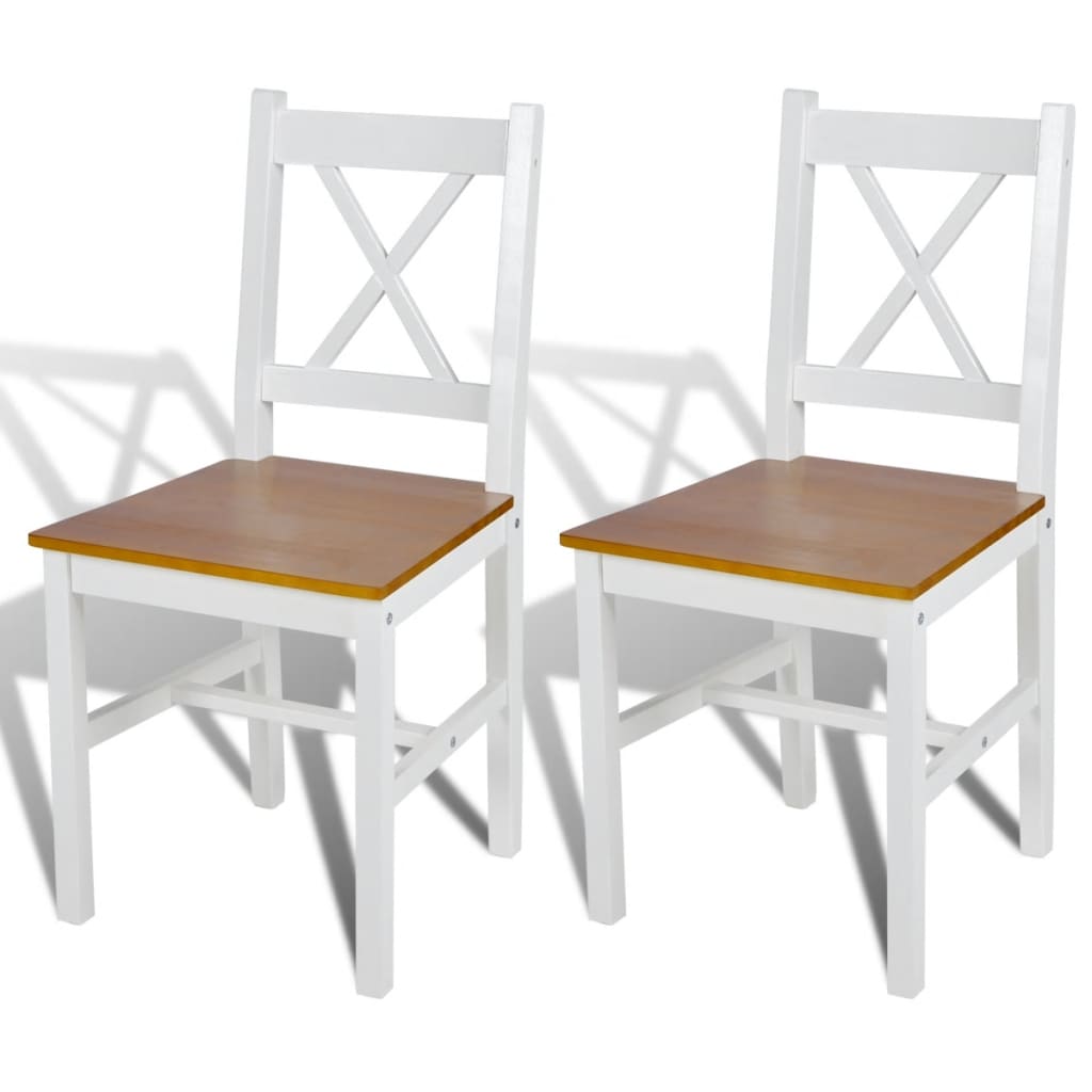 Eetkamerstoelen 2 st grenenhout wit is nu te koop bij PeponiXL, paradijselijk wonen!