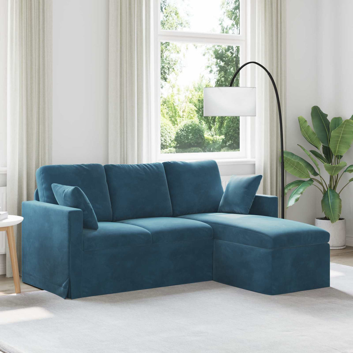 Bank Blauw 178 x 134 x 80 cm Fluweel is nu te koop bij PeponiXL, paradijselijk wonen!