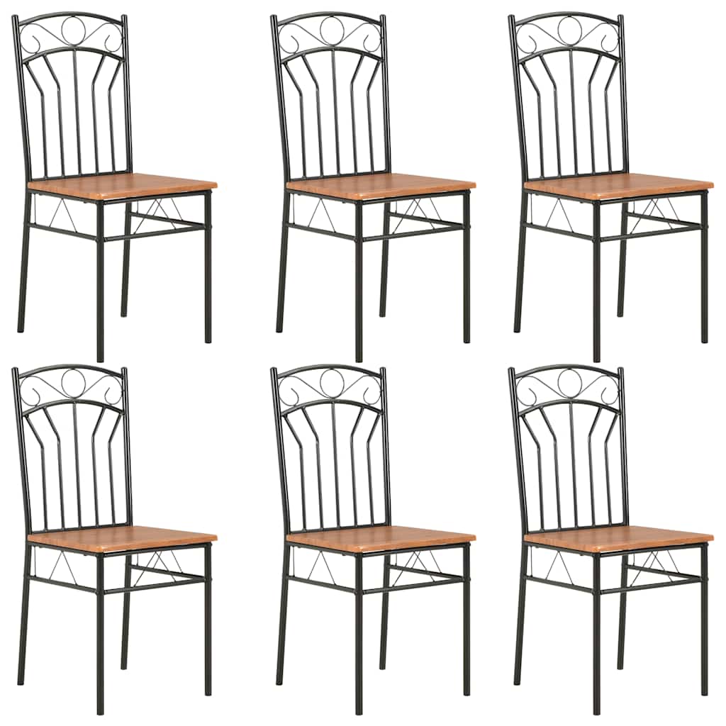 Eetkamerstoelen 6 st MDF bruin is nu te koop bij PeponiXL, paradijselijk wonen!