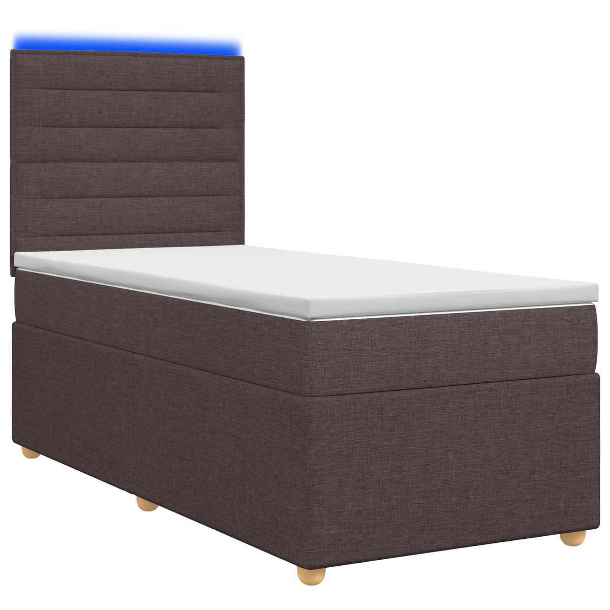 Boxspringbed met matras Donkerbruin 100 x 200 cm Stof is nu te koop bij PeponiXL, paradijselijk wonen!
