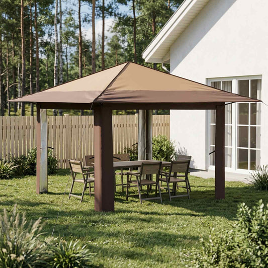 Gazebo zonder Zijwand Beige en Bruin is nu te koop bij PeponiXL, paradijselijk wonen!