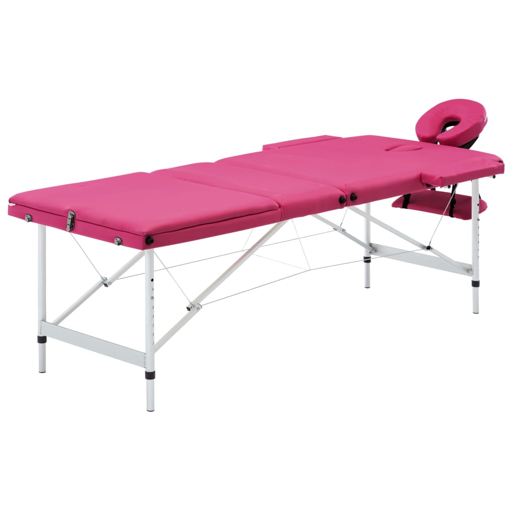 Massagetafel inklapbaar 3 zones aluminum roze is nu te koop bij PeponiXL, paradijselijk wonen!