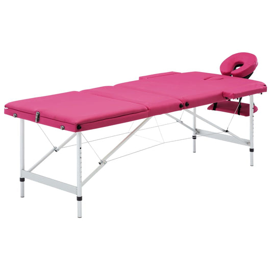 Massagetafel inklapbaar 3 zones aluminum roze is nu te koop bij PeponiXL, paradijselijk wonen!