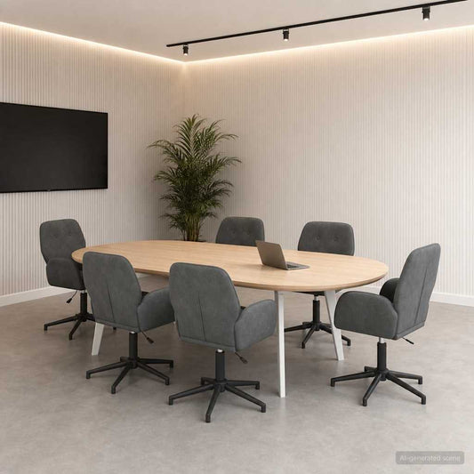 Draaiende Bureaustoelen 6 st 54 x 55 x 90 cm Donkergrijs is nu te koop bij PeponiXL, paradijselijk wonen!