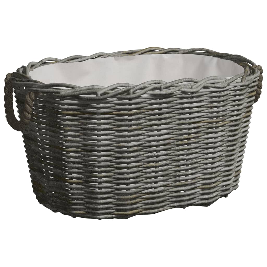 Houtmand met handvatten 59x42x28 cm wilgenhout grijs is nu te koop bij PeponiXL, paradijselijk wonen!