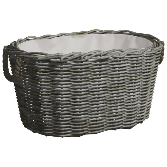 Houtmand met handvatten 59x42x28 cm wilgenhout grijs is nu te koop bij PeponiXL, paradijselijk wonen!