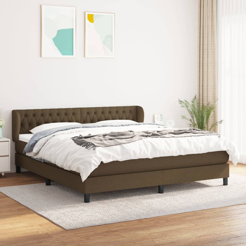 Boxspring met matras stof donkerbruin 180x200 cm is nu te koop bij PeponiXL, paradijselijk wonen!