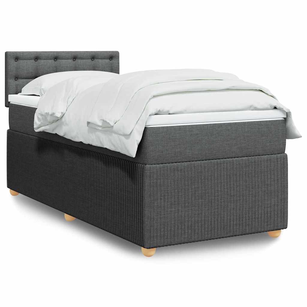 Boxspring met matras stof donkergrijs 90x200 cm is nu te koop bij PeponiXL, paradijselijk wonen!