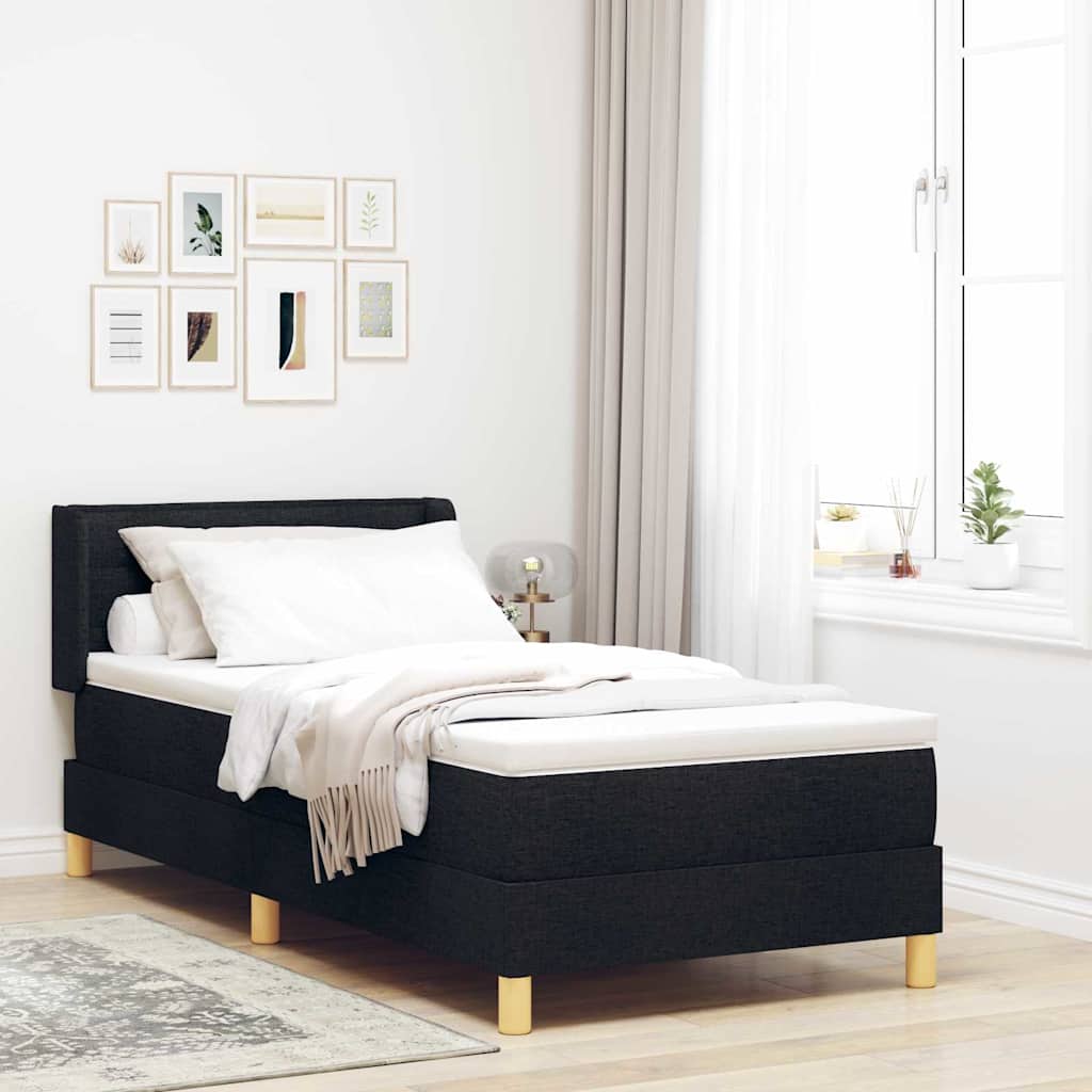 Boxspringbed met matras met hoofdeinde Zwart 200 x 80 cm Stof is nu te koop bij PeponiXL, paradijselijk wonen!
