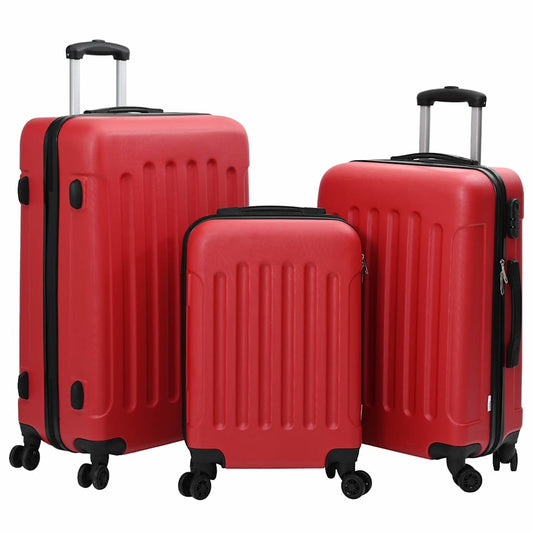Koffer met slot 3 pcs Rood 50 x 31 x 78 cm ABS Kunststof is nu te koop bij PeponiXL, paradijselijk wonen!