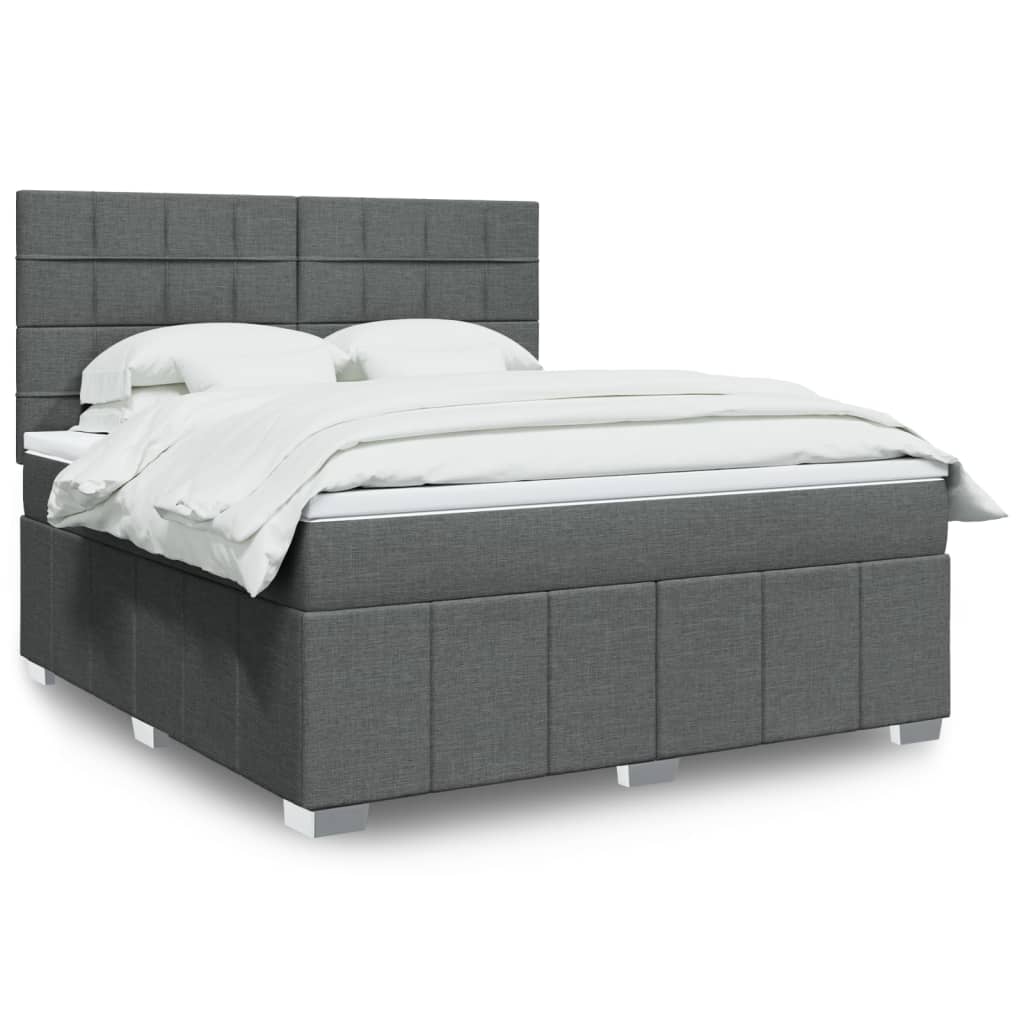 Boxspring met matras stof donkergrijs 180x200 cm is nu te koop bij PeponiXL, paradijselijk wonen!