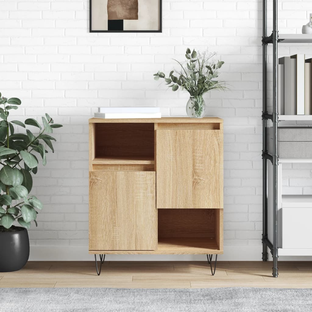 Dressoir 60x35x70 cm bewerkt hout sonoma eikenkleurig is nu te koop bij PeponiXL, paradijselijk wonen!